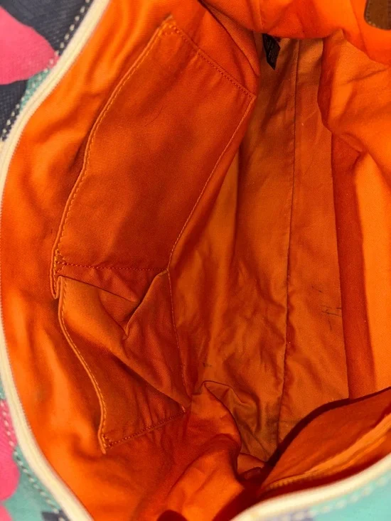 Fossil Cream Canvas Tote with Multicolor Floral Print and Brown Leather Handles - Picture 11 of 13